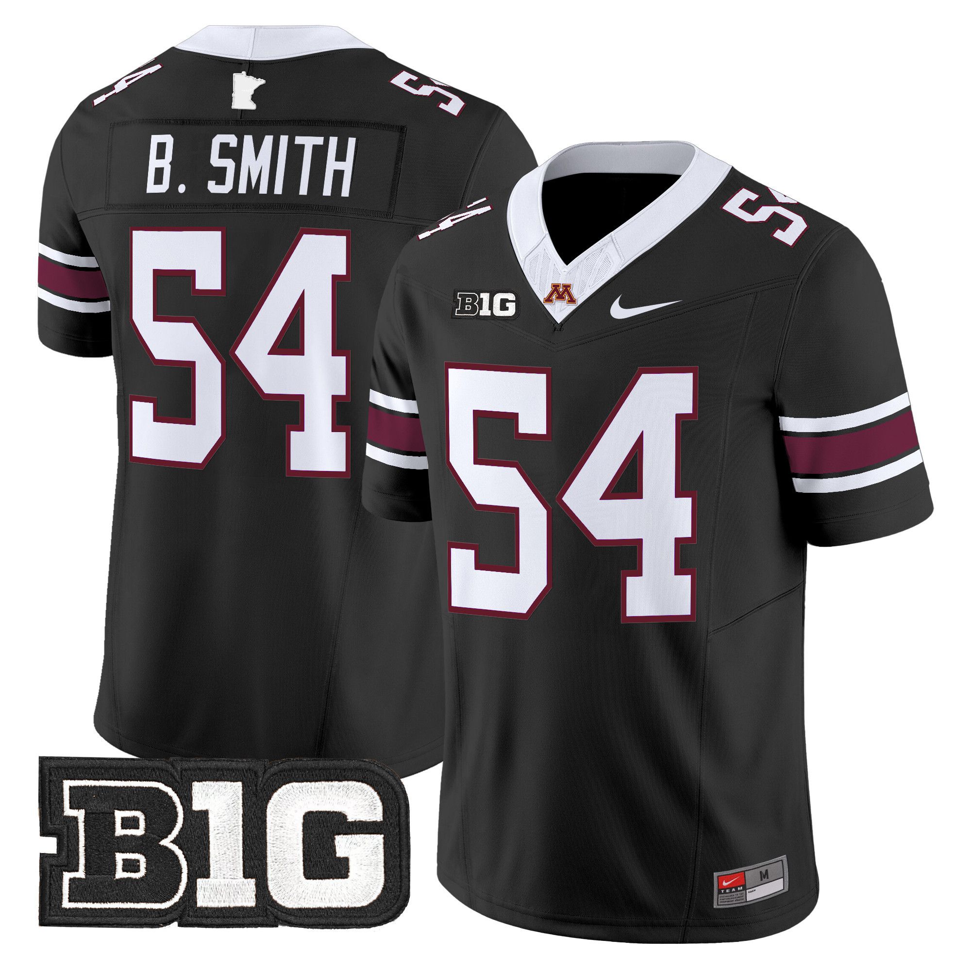 Men Minnesota Golden Gophers #54 B.Smith Black Nike 2024 Vapor Limited NCAA Jersey